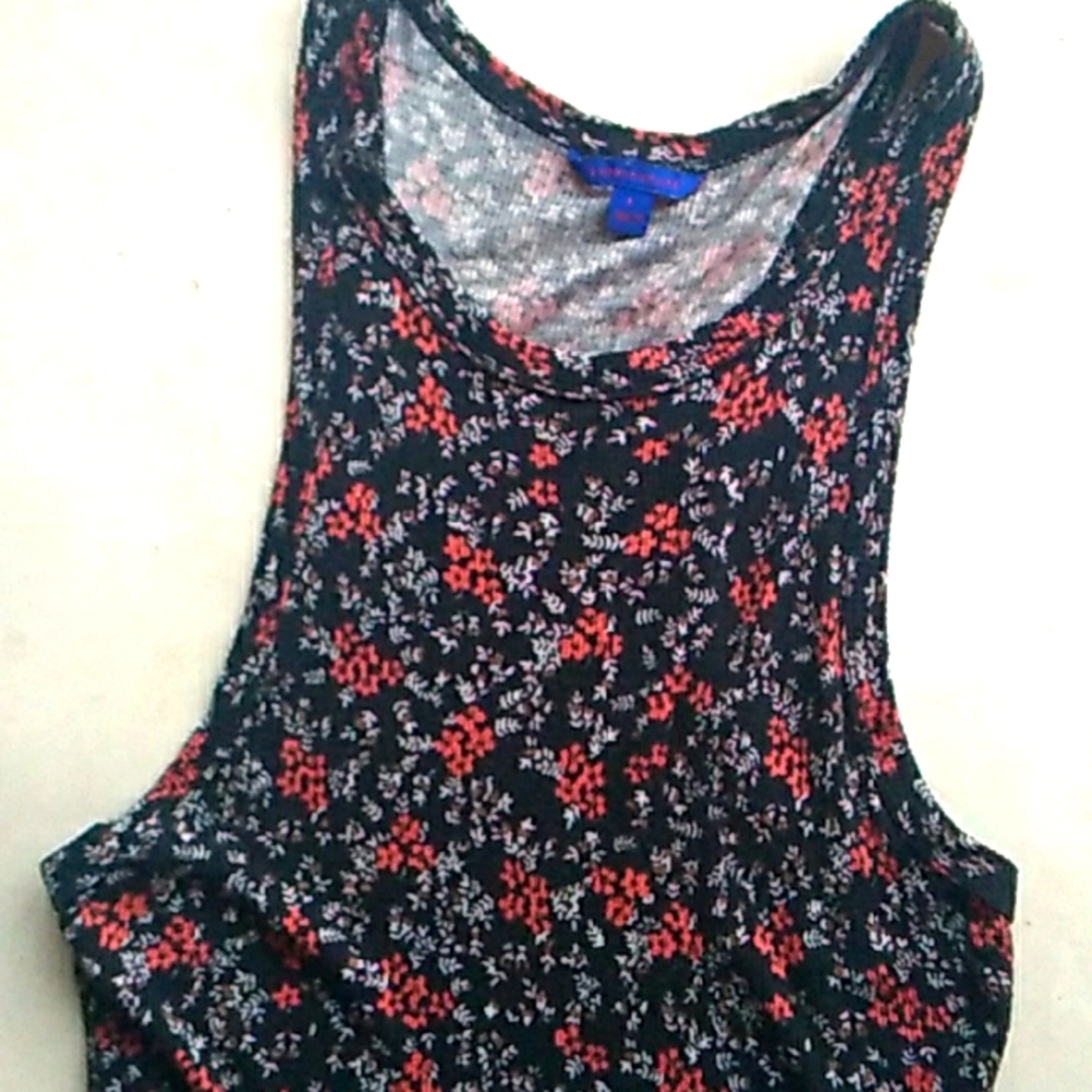 Aeropostale Black Floral Tank Top